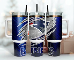 New England Patriots NFL Custom Stanley Quencher 40oz Stainless Steel Tumbler With Handle - Threewoofs