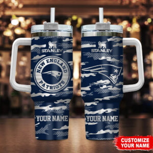 Personalized New England Patriots Tumbler - Custom Name Insulated Mug