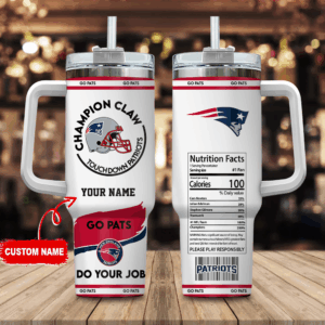 Customizable New England Patriots Tumbler Mug with Handle - Perfect for Fans