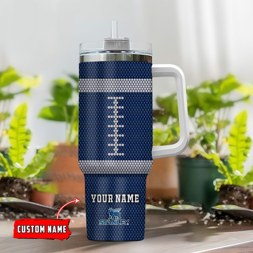 Customizable Football Tumbler with Handle - Show Your Team Spirit! - Image 2