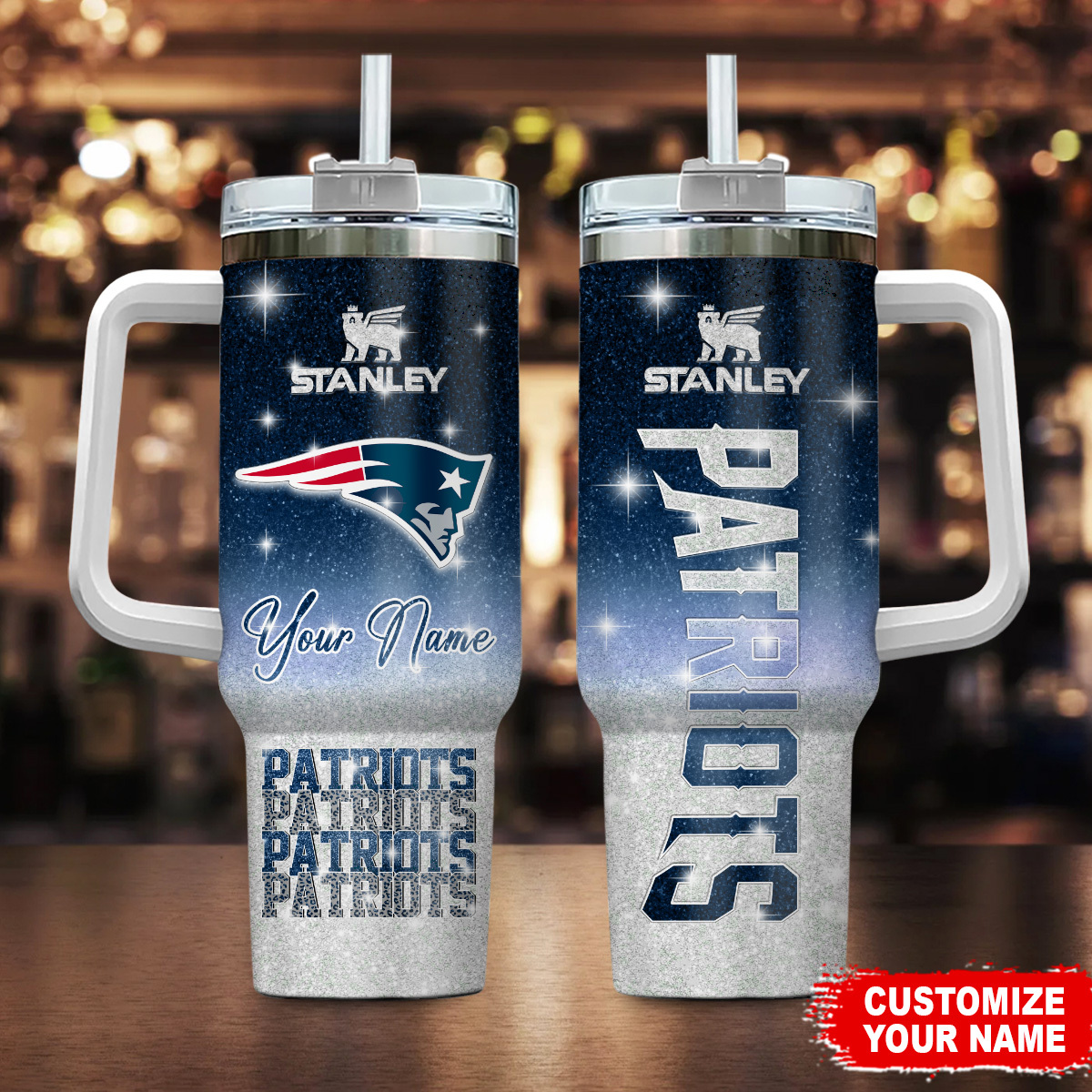 Customizable Stanley Patriots Tumbler with Handle - Personalize Your Own!