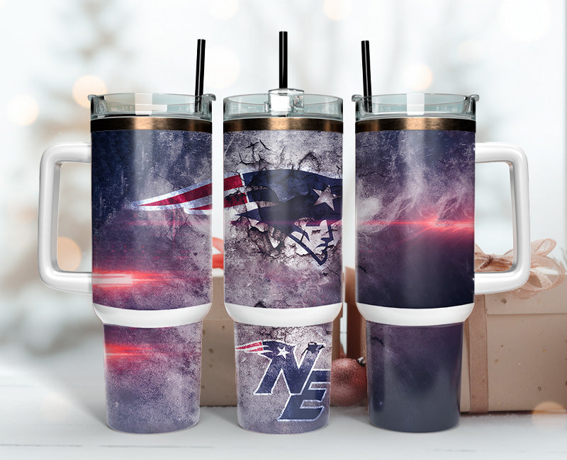 Patriotic Double-Walled Tumbler with Handle - Perfect Gift for Sports Fans