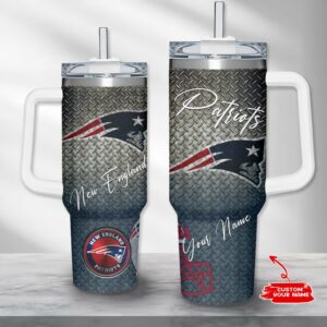 Customizable New England Patriots Tumbler with Handle - Perfect Gift for Fans