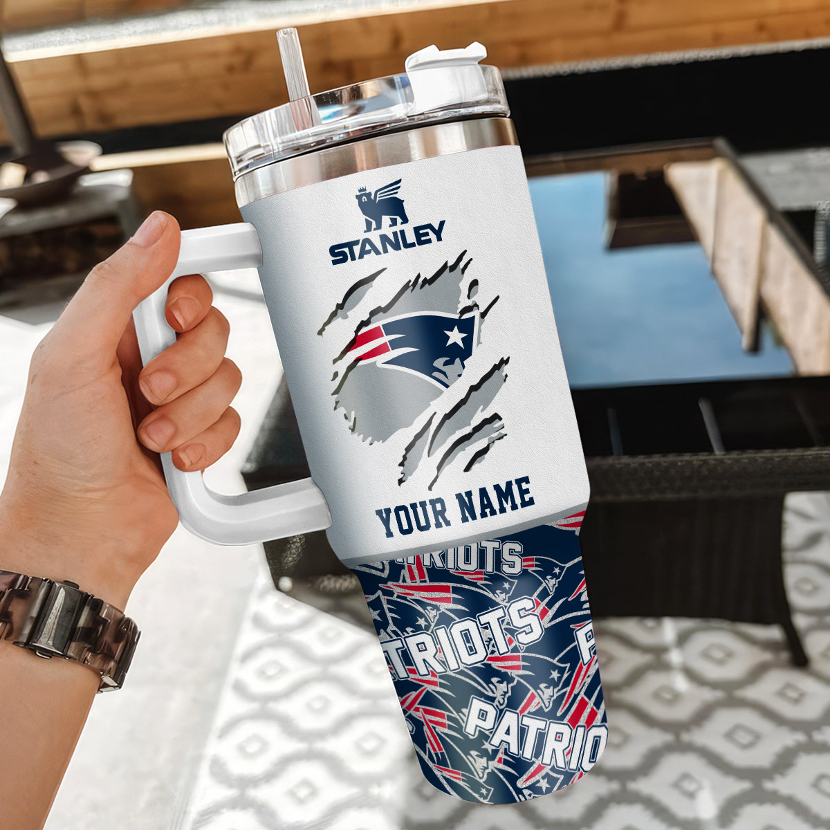 Customizable Stanley Tumbler - Personalized NFL Team Travel Mug with Handle - Image 3