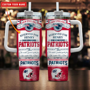 Customizable New England Patriots Tumbler Mug with Straw - Perfect Gift for Fans