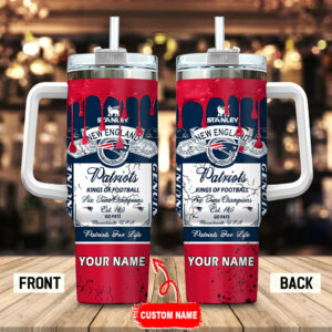 Custom New England Patriots Tumbler - Personalized Football Fan Mug with Handle