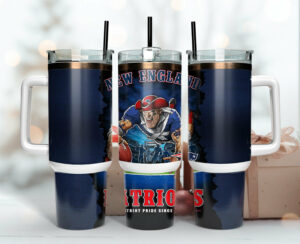 New England Pride Tumbler - Insulated Travel Mug with Handle & Straw