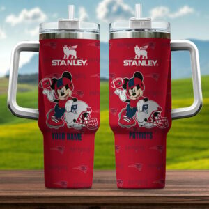 Personalized Stanley Tumbler with Mickey Football Design - Perfect for Patriots Fans