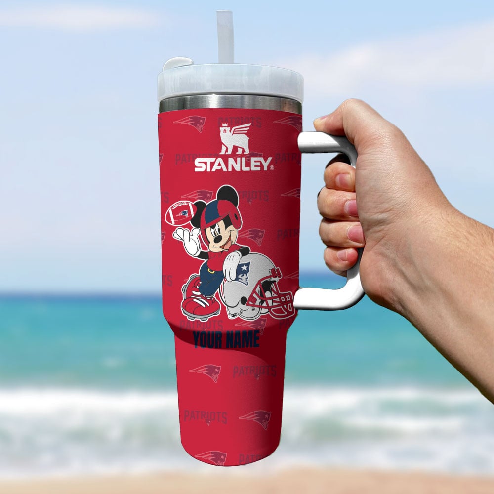 Personalized Stanley Tumbler with Mickey Football Design - Perfect for Patriots Fans - Image 2
