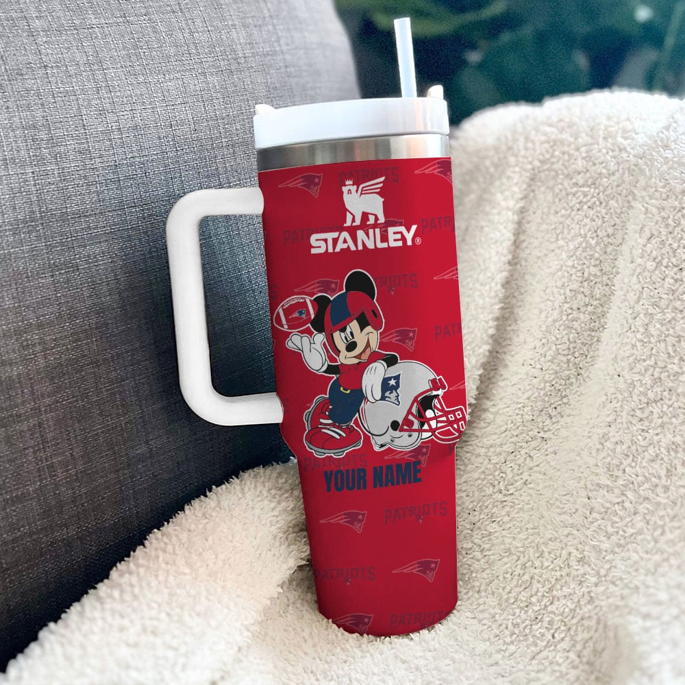 Personalized Stanley Tumbler with Mickey Football Design - Perfect for Patriots Fans - Image 3