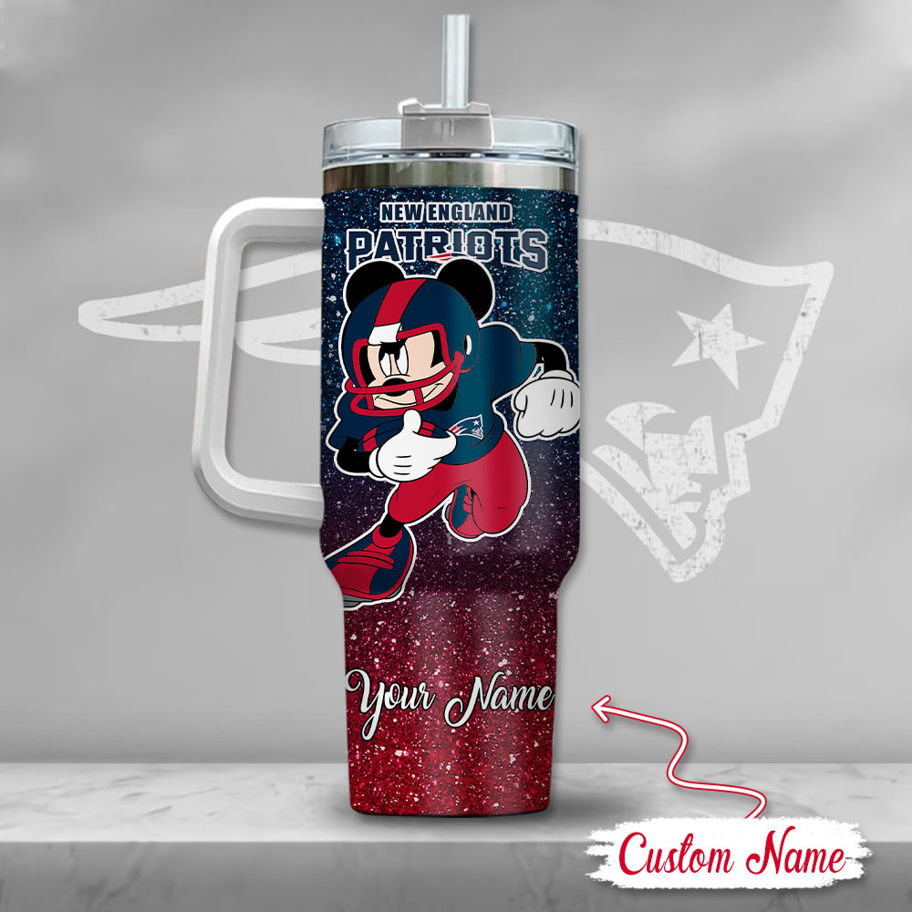 Personalized Cartoon Football Fan Tumbler with Handle - Custom Name Gift - Image 3