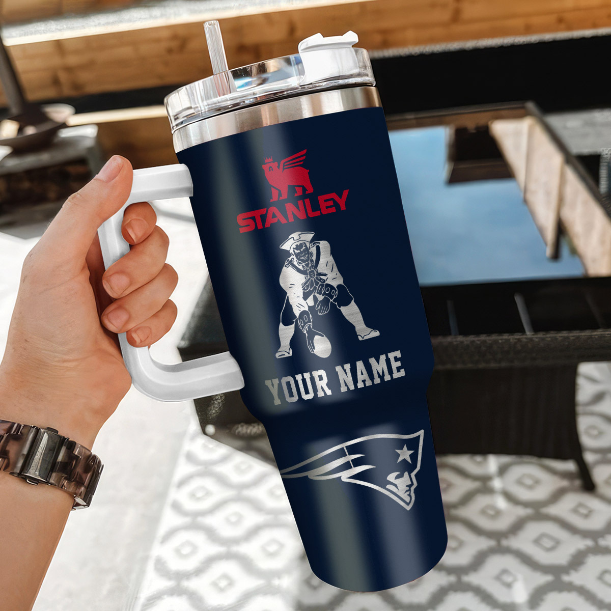 Customizable Team Spirit Tumbler with Handle - Personalize Your Name - Image 3