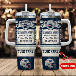 Custom New England Football Tumbler Mug - Personalized Gift for Fans