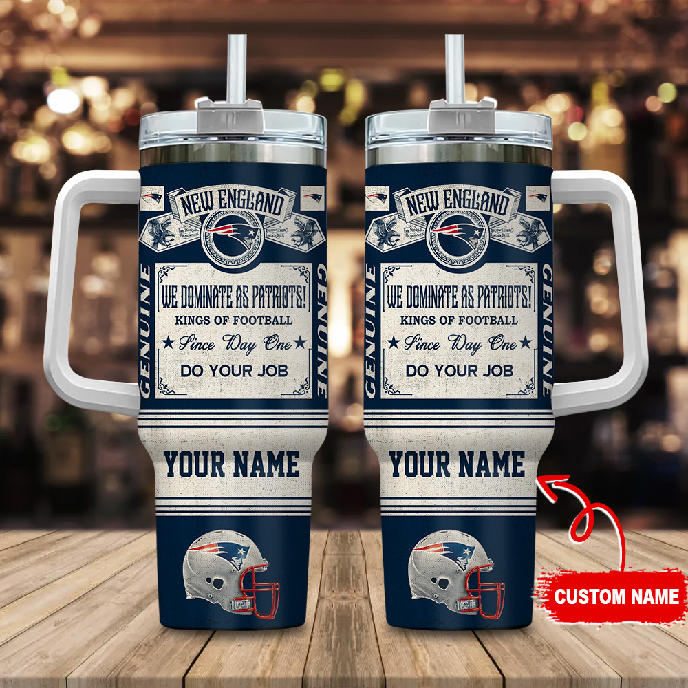 Custom New England Football Tumbler Mug - Personalized Gift for Fans