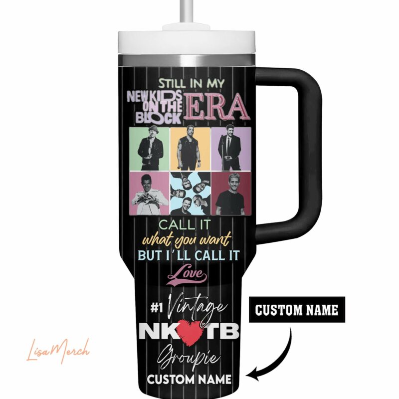 New Kids on the Block Music Custom Stanley Quencher 40oz Stainless Steel Tumbler With Handle - Threewoofs - Image 5