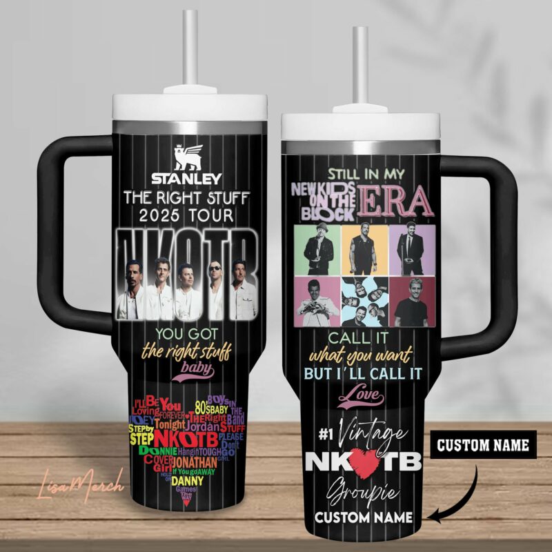 New Kids on the Block Music Custom Stanley Quencher 40oz Stainless Steel Tumbler With Handle - Threewoofs - Image 2