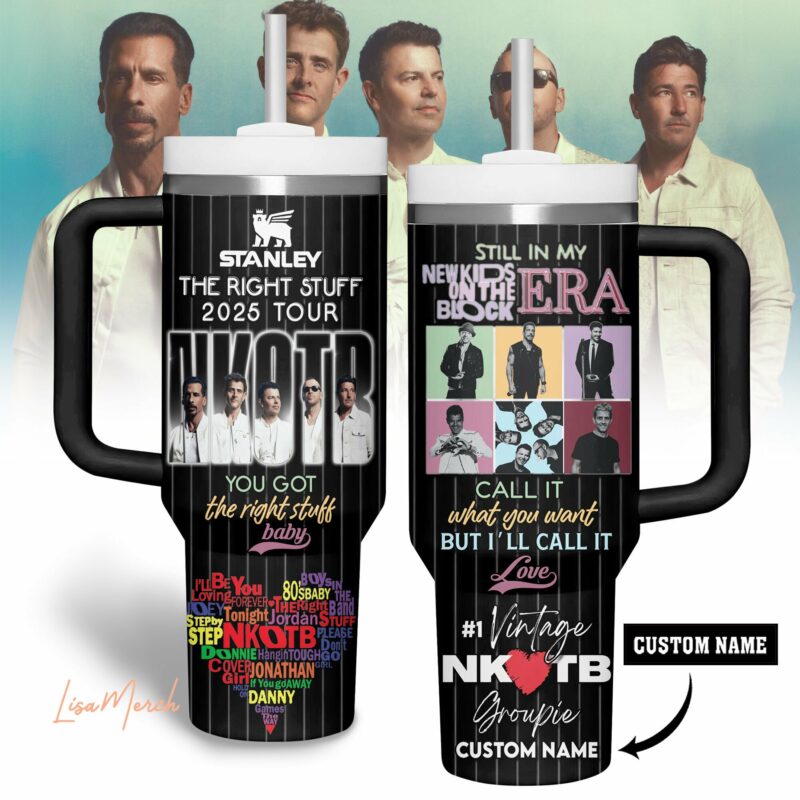 New Kids on the Block Music Custom Stanley Quencher 40oz Stainless Steel Tumbler With Handle - Threewoofs