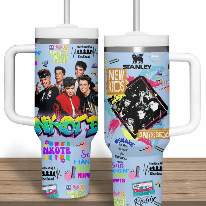 New Kids On The Block Music Custom Stanley Quencher 40oz Stainless Steel Tumbler With Handle - Threewoofs - Image 2
