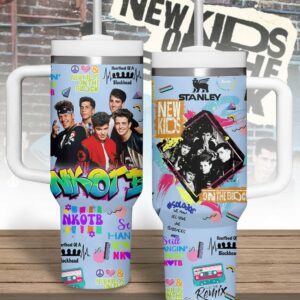 New Kids On The Block Music Custom Stanley Quencher 40oz Stainless Steel Tumbler With Handle - Threewoofs