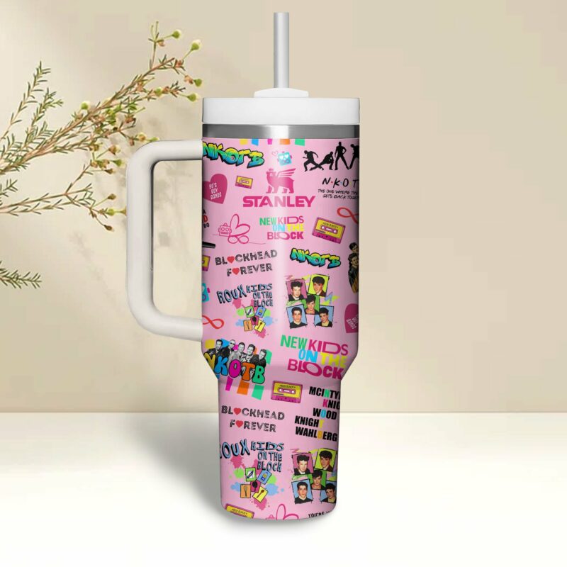 New Kids On The Block Music Custom Stanley Quencher 40oz Stainless Steel Tumbler With Handle - Threewoofs - Image 2