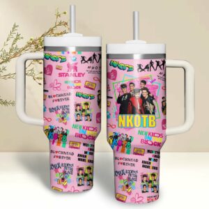 New Kids On The Block Music Custom Stanley Quencher 40oz Stainless Steel Tumbler With Handle - Threewoofs