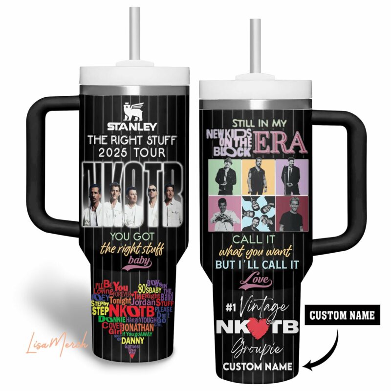 New Kids on the Block Music Custom Stanley Quencher 40oz Stainless Steel Tumbler With Handle - Threewoofs - Image 3