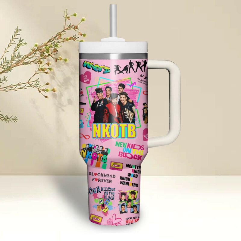 New Kids On The Block Music Custom Stanley Quencher 40oz Stainless Steel Tumbler With Handle - Threewoofs - Image 3