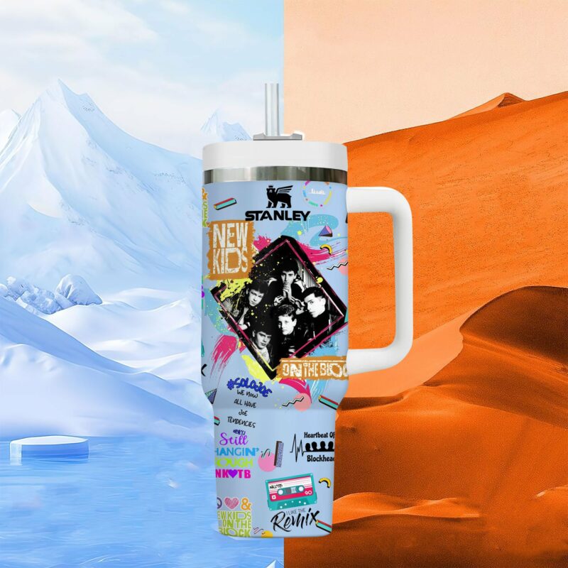 New Kids On The Block Music Custom Stanley Quencher 40oz Stainless Steel Tumbler With Handle - Threewoofs - Image 3