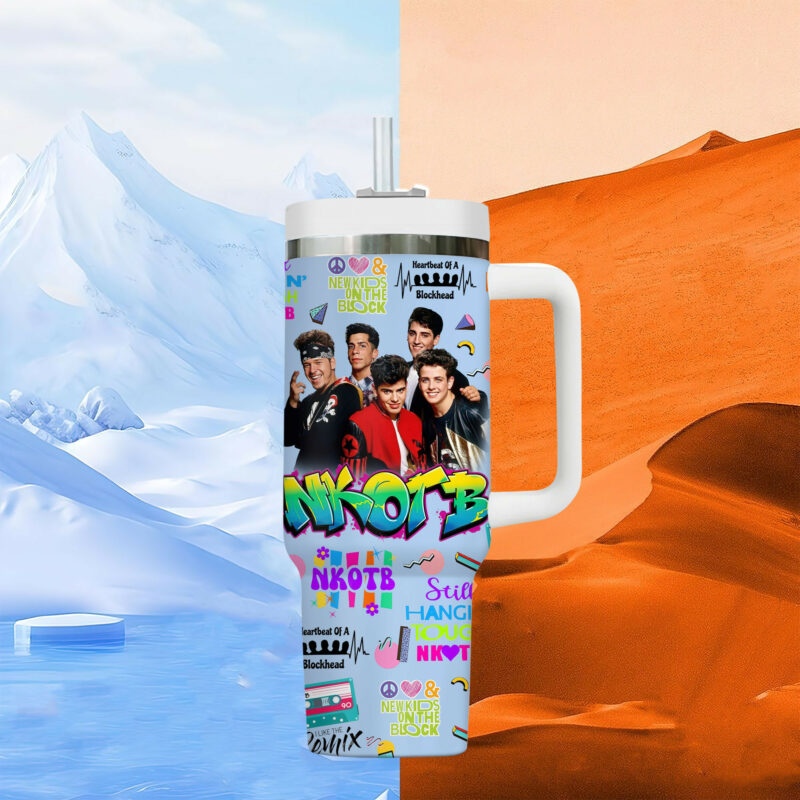 New Kids On The Block Music Custom Stanley Quencher 40oz Stainless Steel Tumbler With Handle - Threewoofs - Image 4
