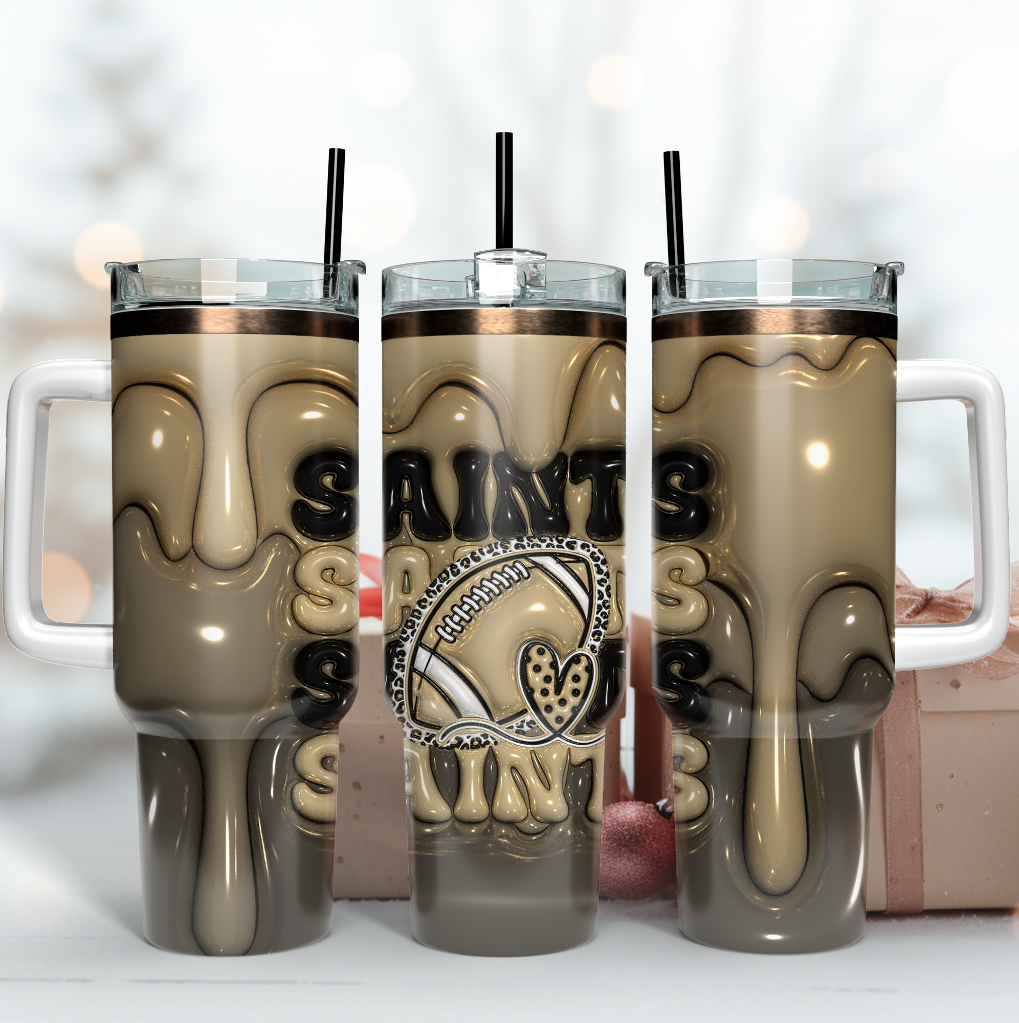 Stylish Saints Football Tumbler - Insulated Drinkware for Fans