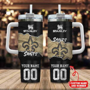 Customizable Saints Tumbler Mug with Handle - Personalized Name & Number