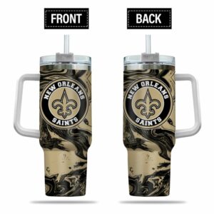 New Orleans Saints Tumbler with Handle - 40oz Insulated Travel Mug