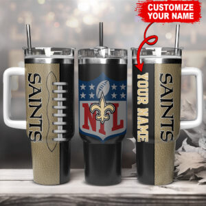 Customizable Saints Tumbler - Personalized NFL Football Fan Gift