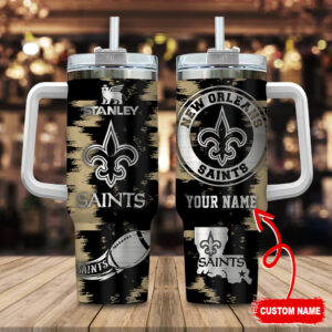 Custom New Orleans Saints Tumbler - Personalized NFL Fan Gift with Handle