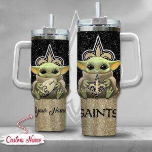 Custom Name Baby Alien Football Tumbler – Unique Fan Gift, 40oz