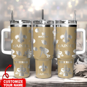 Customizable Saints Tumbler - Personalized Stainless Steel Travel Mug