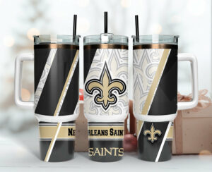 New Orleans Saints Insulated Travel Mug with Handle - Perfect for Game Day and Everyday Use