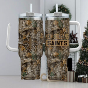 New Orleans Saints Camouflage Insulated Tumbler with Handle - 40oz
