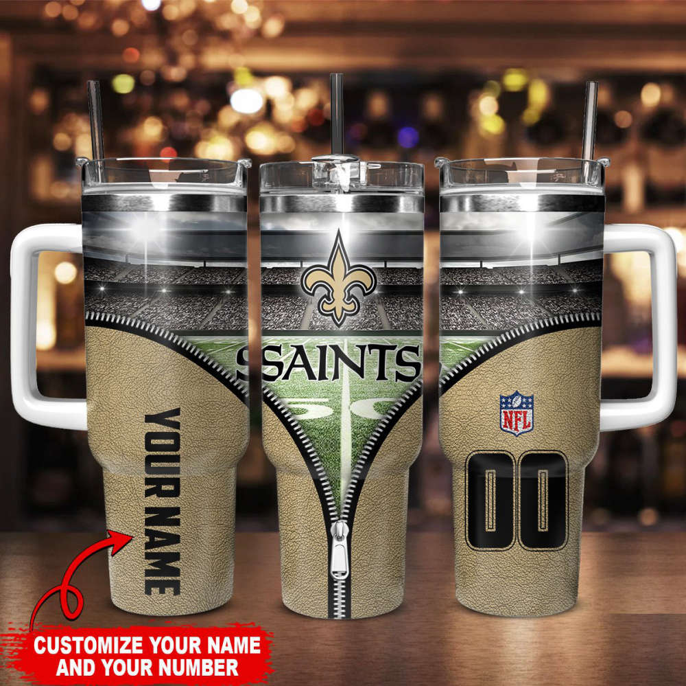 Customizable NFL Saints Tumbler – Personalized Name & Number - Image 2