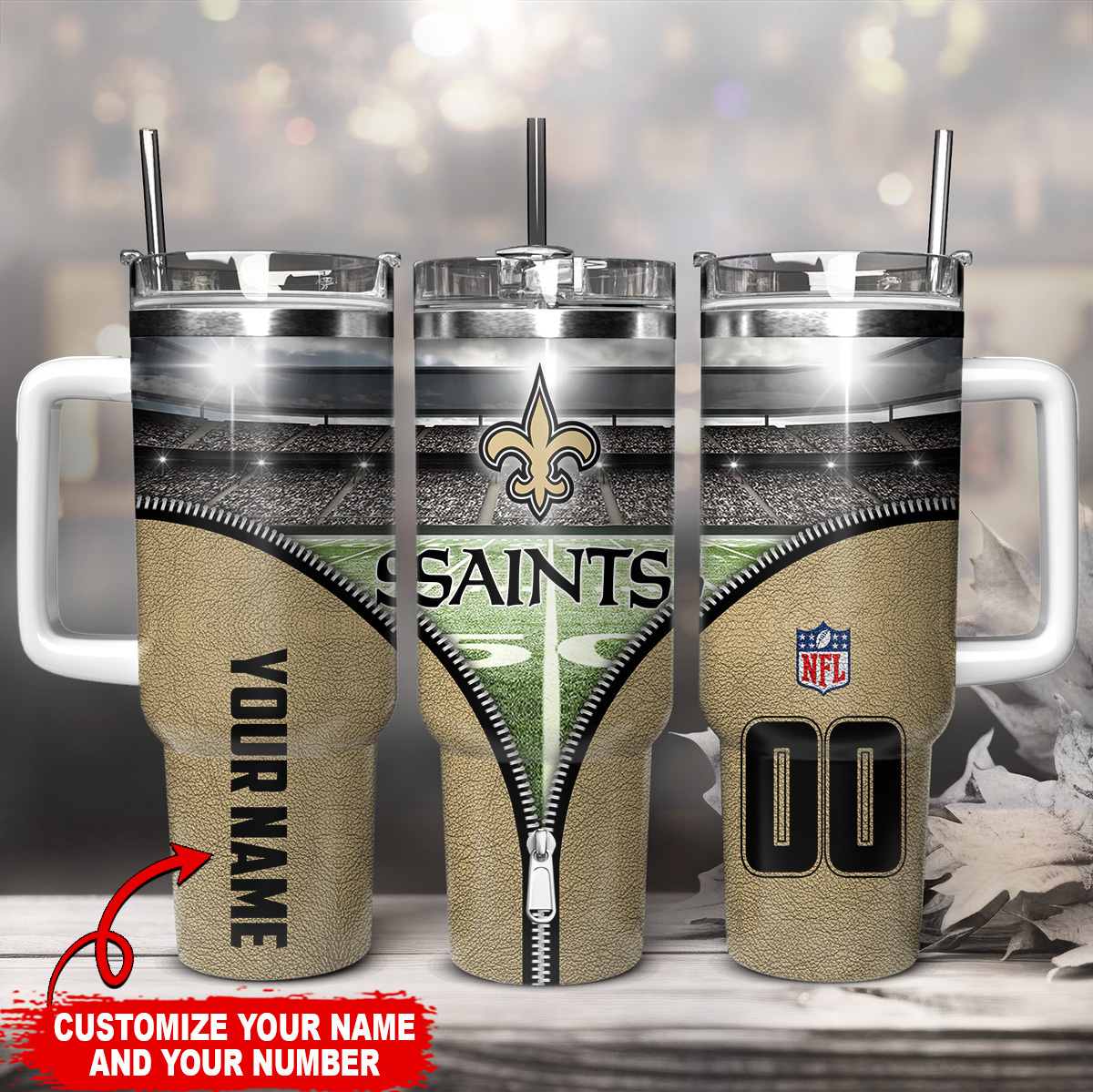 Personalized NFL Tumbler - Custom Name & Number Sports Fan Gift