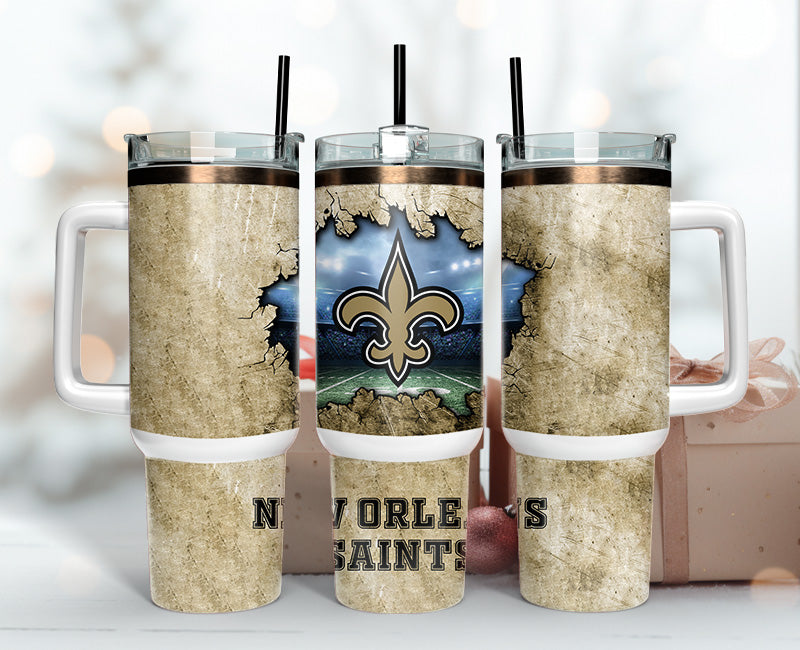 New Orleans Saints Tumbler - Insulated Travel Mug for Fans, 40oz