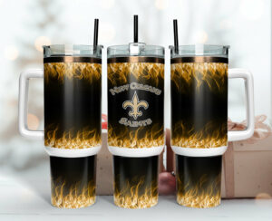 New Orleans Saints Flame Tumbler - Insulated Drinkware for Fans