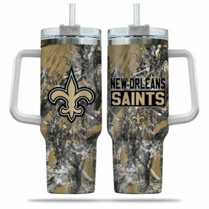 New Orleans Saints Camo Travel Tumbler with Handle - Ultimate Fan Gear