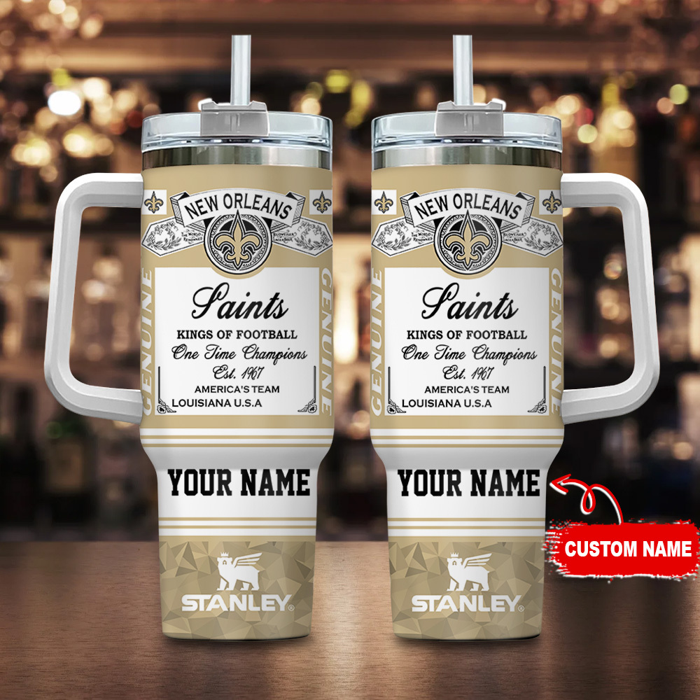 Custom New Orleans Saints Tumbler - Personalized Football Fan Gift