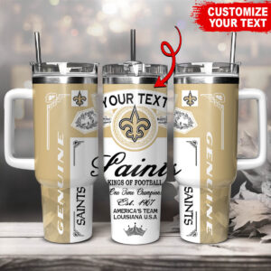 Customizable Saints Football Tumbler - Personalized Stainless Steel Travel Mug