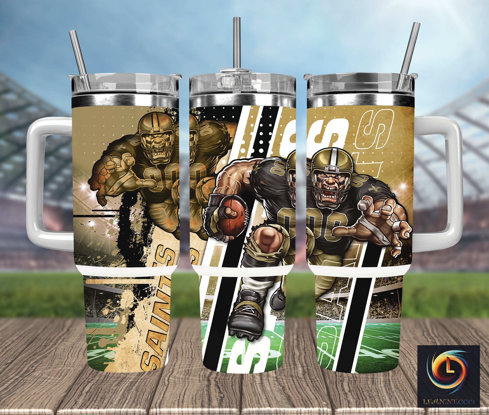Football Fanatic Stainless Steel Tumbler - Insulated Sports Drinkware with Lid & Straw