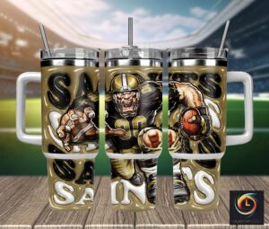 Premium Football Themed Stainless Steel Tumbler with Straw - Perfect Gift for Fans