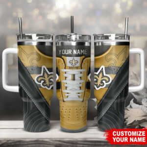 Customizable Football Fan Tumbler with Handle - Personalize Your Name - Unique Gift Idea