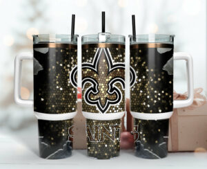 Stylish Fleur-de-Lis Insulated Tumbler with Handle - Perfect Gift for Fans