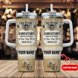 Custom New Orleans Saints Tumbler - Personalized Football Fan Gift